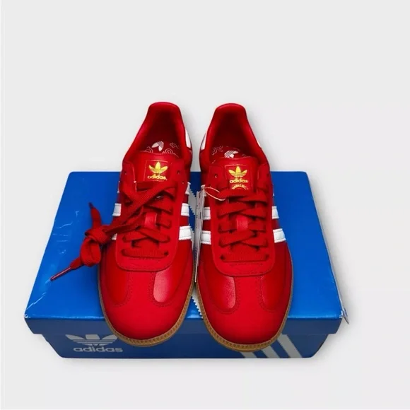 NEW Adidas Originals Samba OG Scarlet White IE6524  Women Size US6 UK4.5 Red - Picture 2 of 15